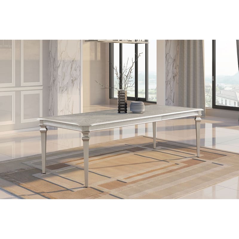 Evangeline 96-inch Extension Leaf Dining Table Silver Oak