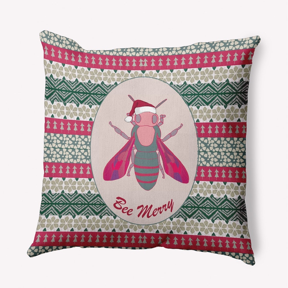 Bee Merry Christmas Accent Pillow