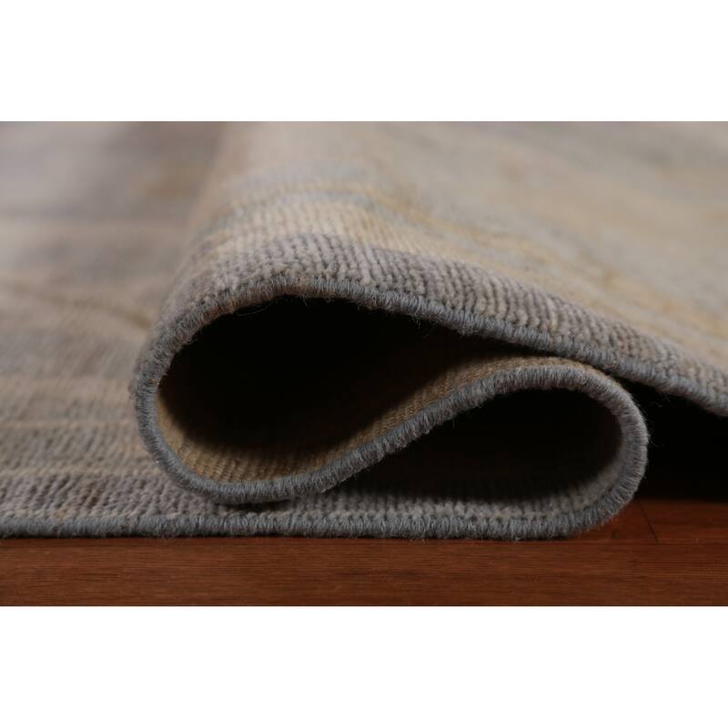 Hand Knotted Oriental 100% Wool Carpet Transitional All-Over Greys & Charcoal Oushak Area Rug - 13' 9'' X 10' 1''