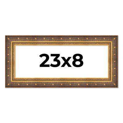 23x8 Frame Vintage Gold Solid Wood Picture Frame | 2.5 Inch Moulding
