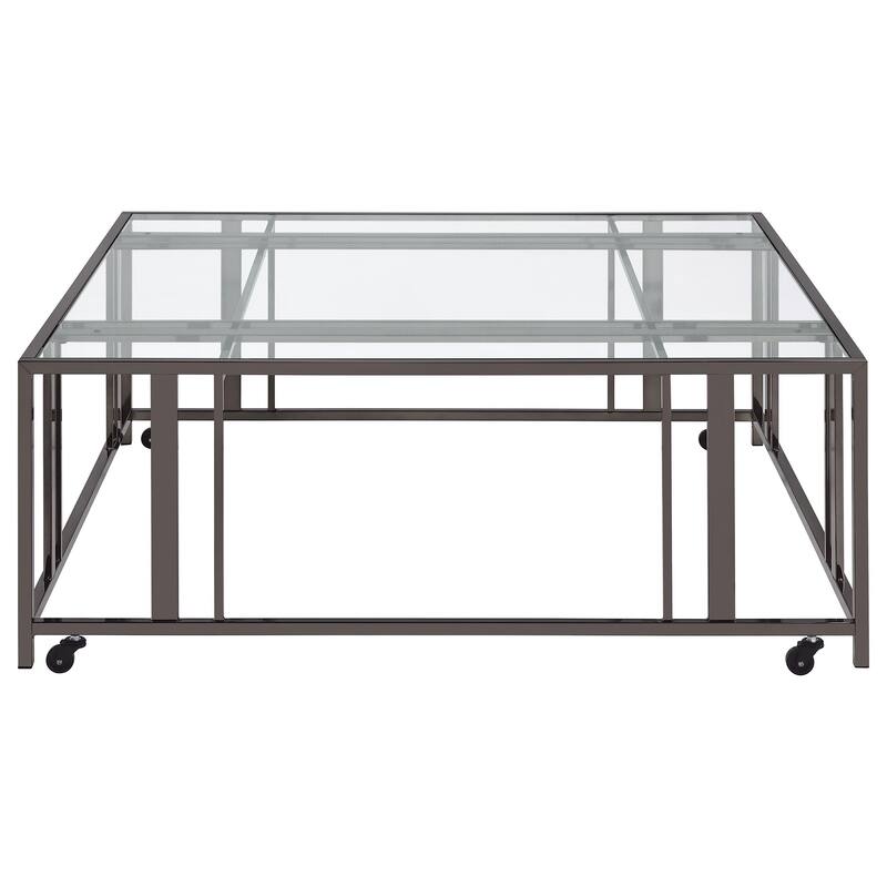 Adri Rectangular Glass Top Metal Frame Coffee Table