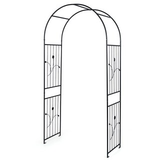 Gymax Garden Arch 87'' Tall Heavy Duty Metal Arbor Trellis Archway for ...