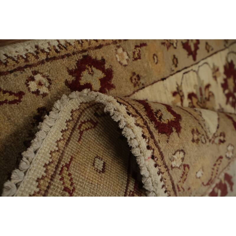 Hand Knotted Oriental 100% Wool Carpet Traditional Floral Beige & Ivories Peshawar Area Rug - 2' 9'' X 2' 2''