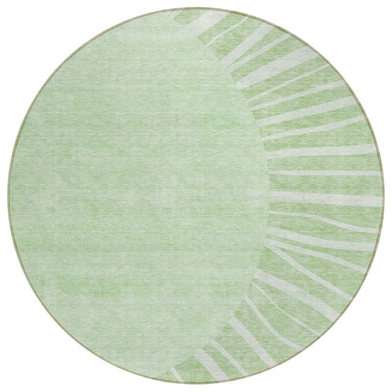 HomeRoots Abstract Transitional Rectangle Outdoor Rug - 8' Round