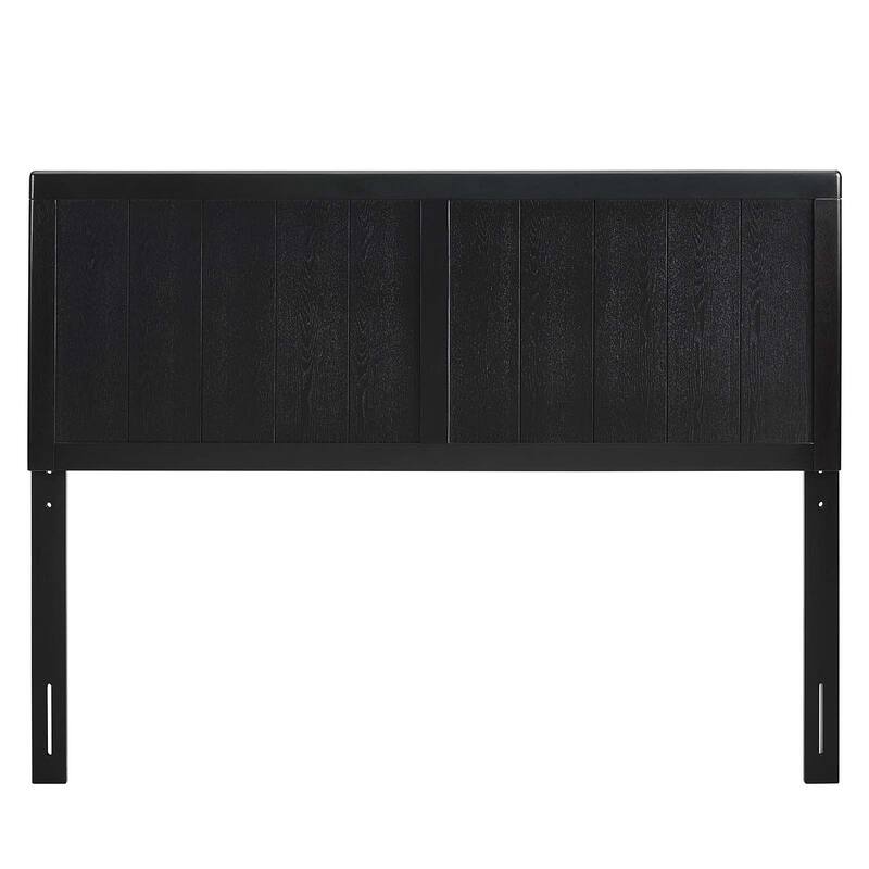Widman Country Style Queen Size Black Wooden Headboard
