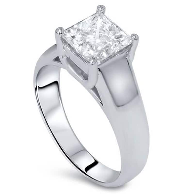 1/2ct Solitaire Princess Cut Diamond Engagement Ring White Gold