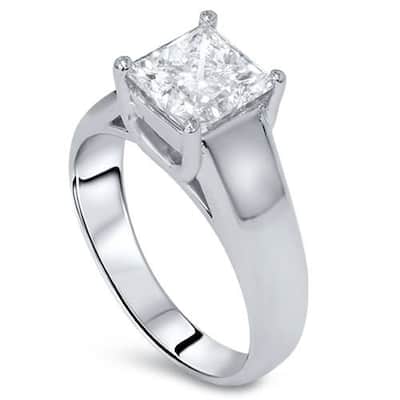 1/2ct Solitaire Princess Cut Diamond Engagement Ring White Gold