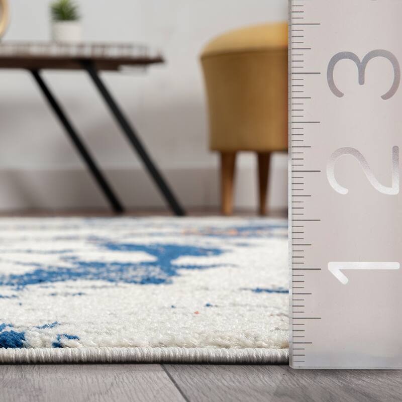 Abani Casa Abstract Grey Washed Out Area Rug