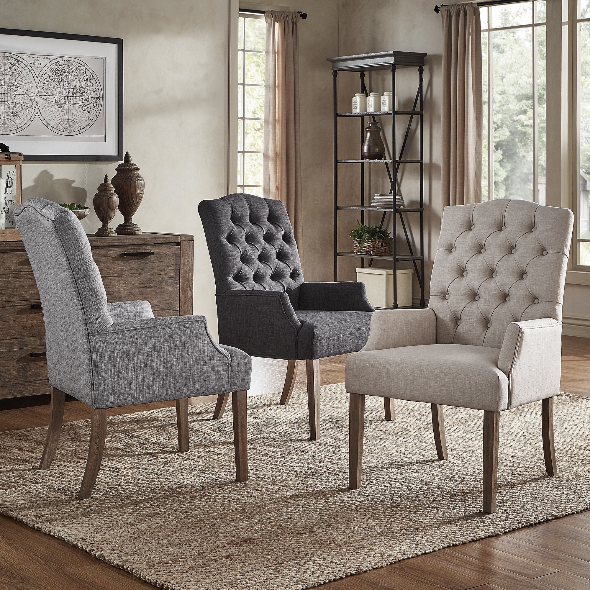 Benchwright Premium Tufted Dining Arm Chair by iNSPIRE Q Artisan