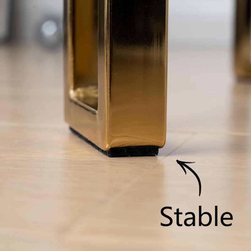 25" Seat Height Upholstered Chenille Gold Matel Counter Stool