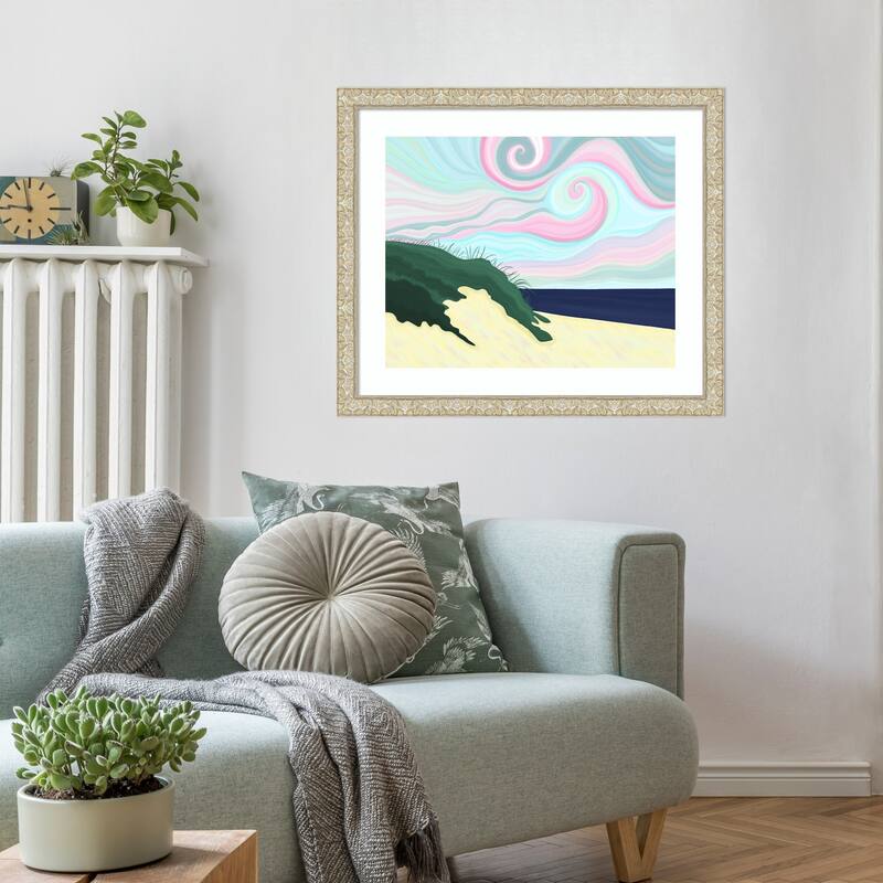 Chatham Beach by Evan Sklar Wood Framed Wall Art Print - Lila Silver