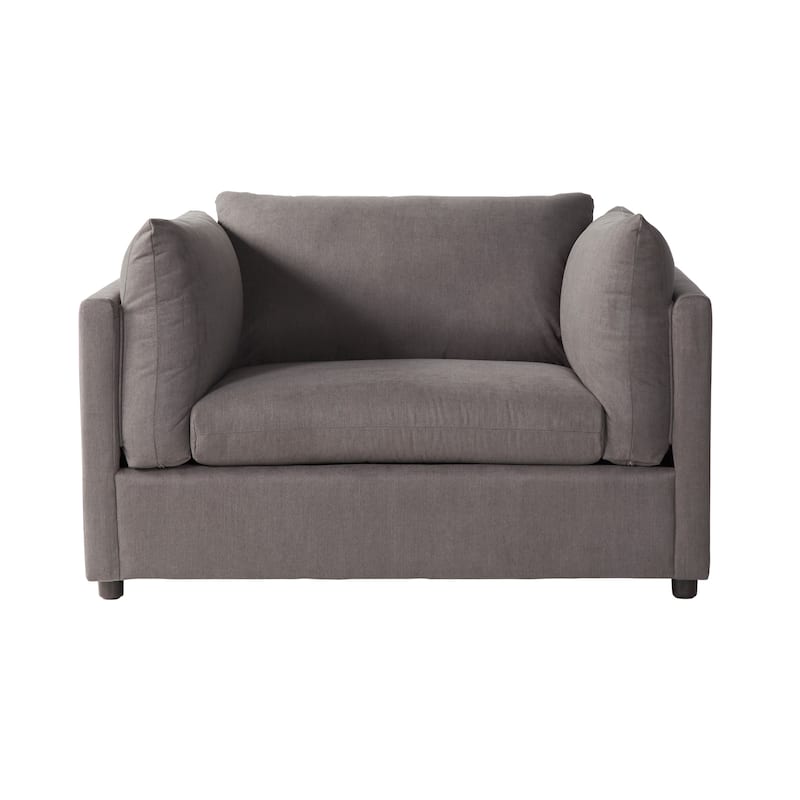 Roundhill Furniture Enda Pillow Back Fabric 3-Piece Sofa and Cuddler Chair Set