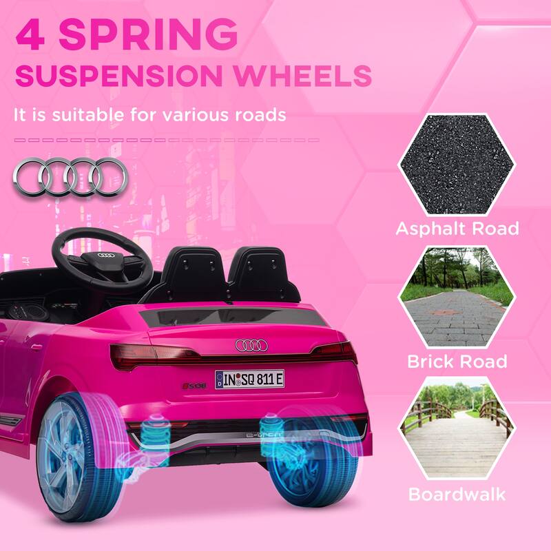 Qaba Audi Q8 e-tron Sportback Licensed 12V Kids Ride on Car, Battery Powered Kids Electric Car Remote 4 Spring Suspension Wheels