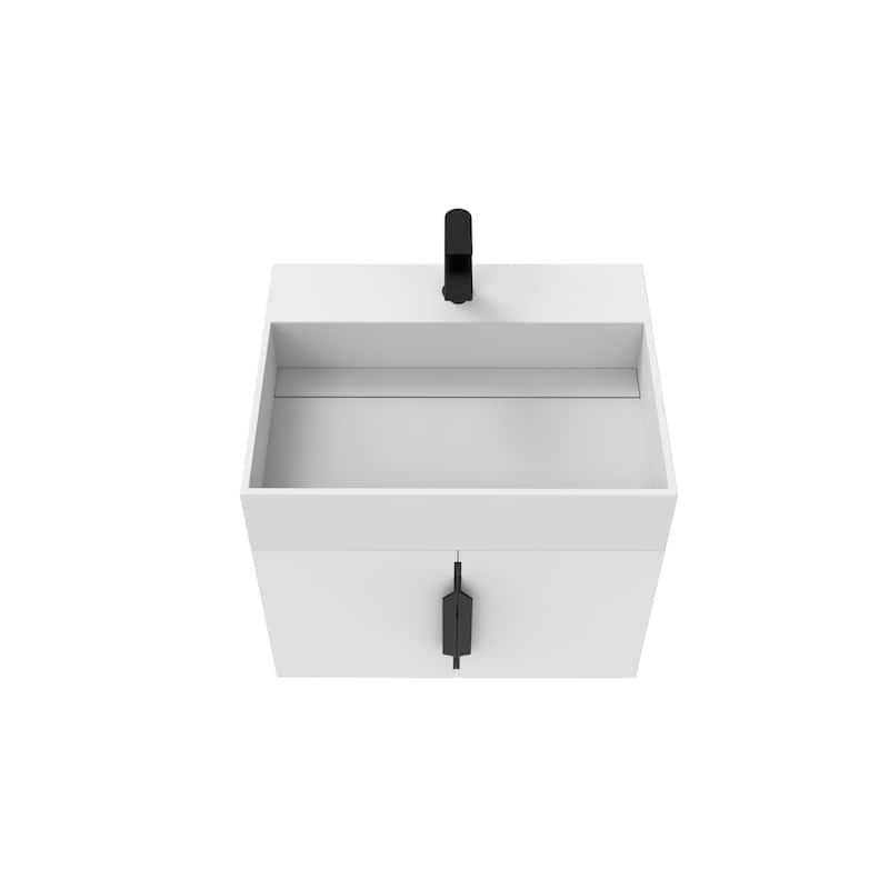 Amazon 24" Wall Mounted Bathroom Vanity Set w/ White Top