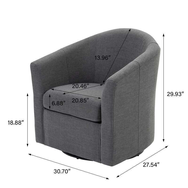 Swivel Accent Chair with Metal Base - 30.7"W x 29.9"H x 27.5"D