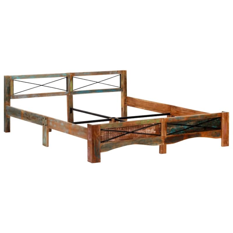 vidaXL Bed Frame Solid Reclaimed Wood 70.9"x78.7"