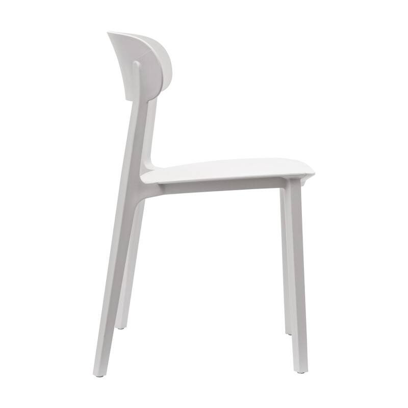 Commercial All-Weather Resin Stack Chair with Contoured Backrest-Set of 2 - 19"W x 19.5"D x 31"H
