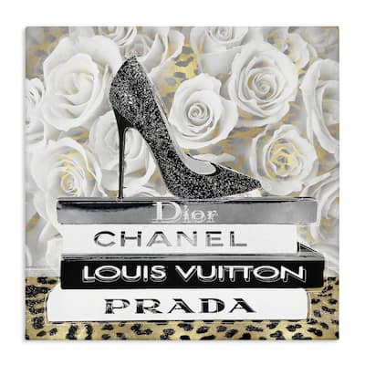 Stupell Glam Heel on Roses Canvas Wall Art Design By Madeline Blake