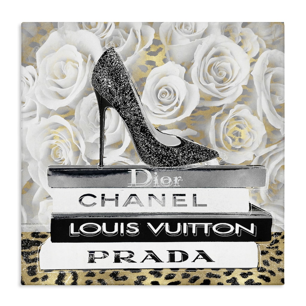 Stupell Glam Heel on Roses Canvas Wall Art Design By Madeline Blake