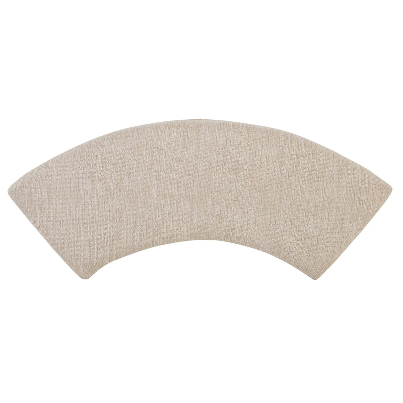 Magnussen Home Heron Cove Chalk White And Dovetail Grey Upholstered Curved Bench - 52''W x 21.75''D x 19''H