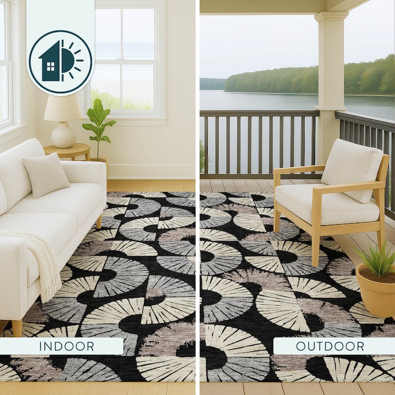 Machine Washable Indoor/ Outdoor Modern Jay Chantille Rug