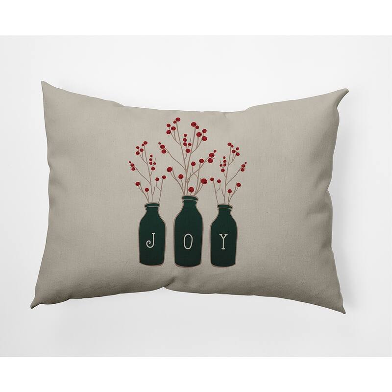 Joy Christmas Soft Spun Polyester Decorative Throw Pillow - Specialty - Christmas Green