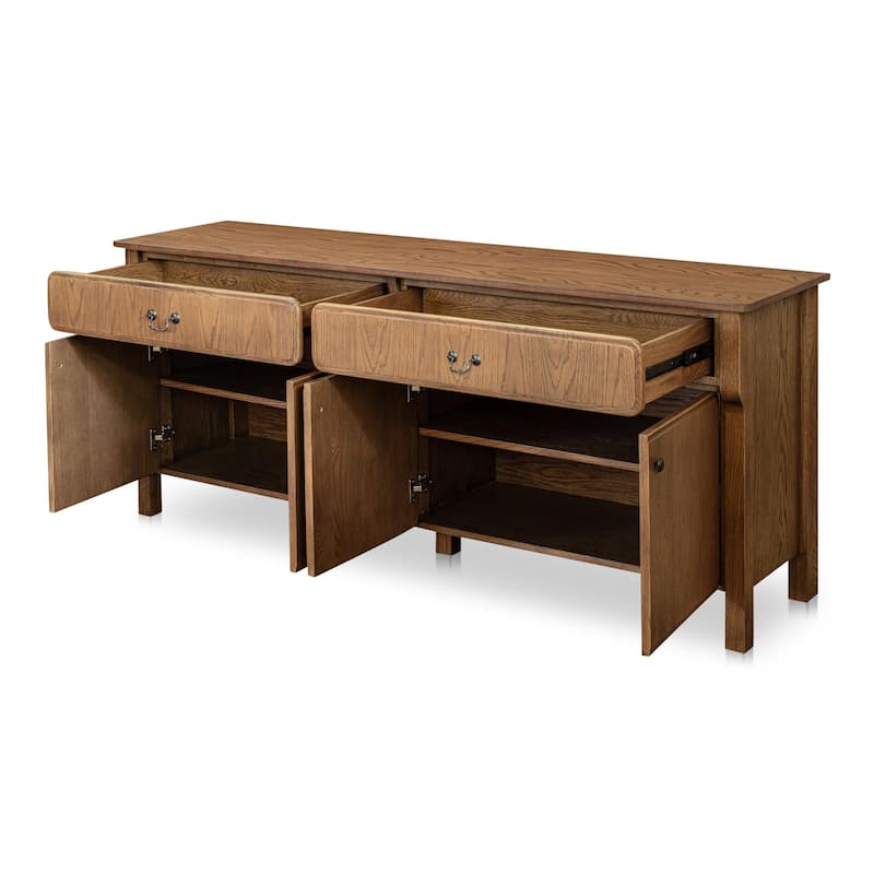 NADAAL STUDIOS Bastian, Sideboard With drawers, Warm Brown - 78.5"W x19.76"D x32"H