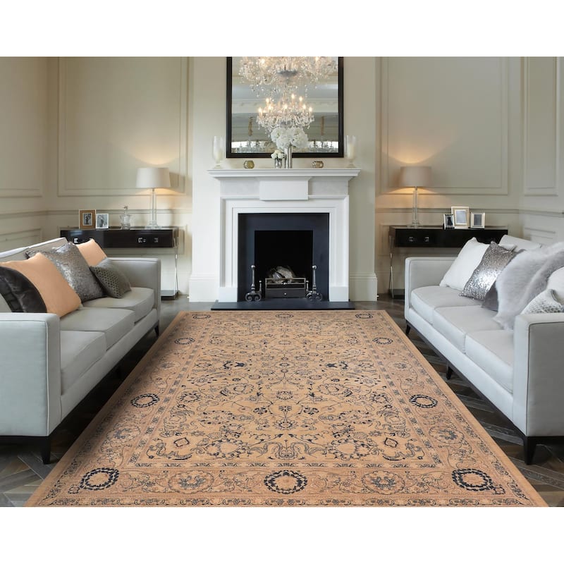 Oriental Ziegler Jerrie Brown Tan Hand-Knotted Wool Rug - 12'3'' x 17'10''