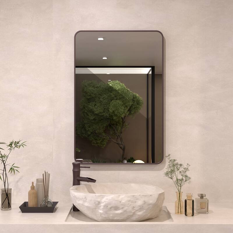 24/30/42/48/60 inch Rectangle Frameless Wall Mounted Bathroom Vanity Mirror - 24" x 36" - Oil Rubbed Bronze