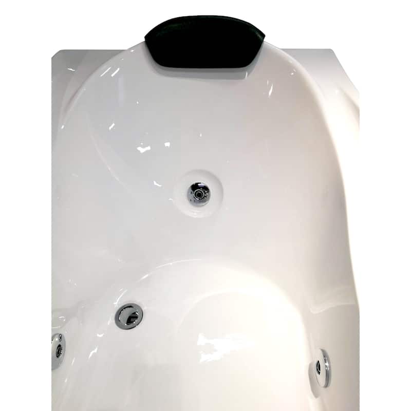 Eago AM189ETL-L 6 ft Left Drain Acrylic White Whirlpool Bathtub with Fixtures