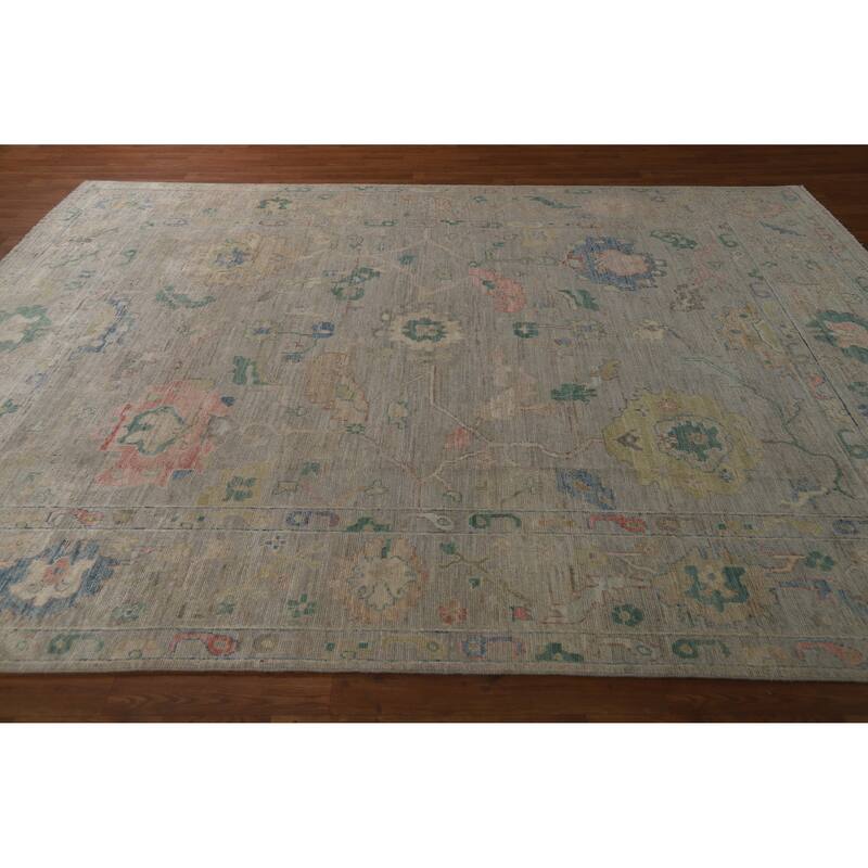 Vegetable Dye Oushak Turkish Area Rug Handmade Living Room Wool Carpet - 7'11"x 10'0"