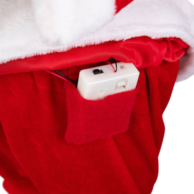 Lighted and Animated Musical African American Santa Christmas Decoration - 32"