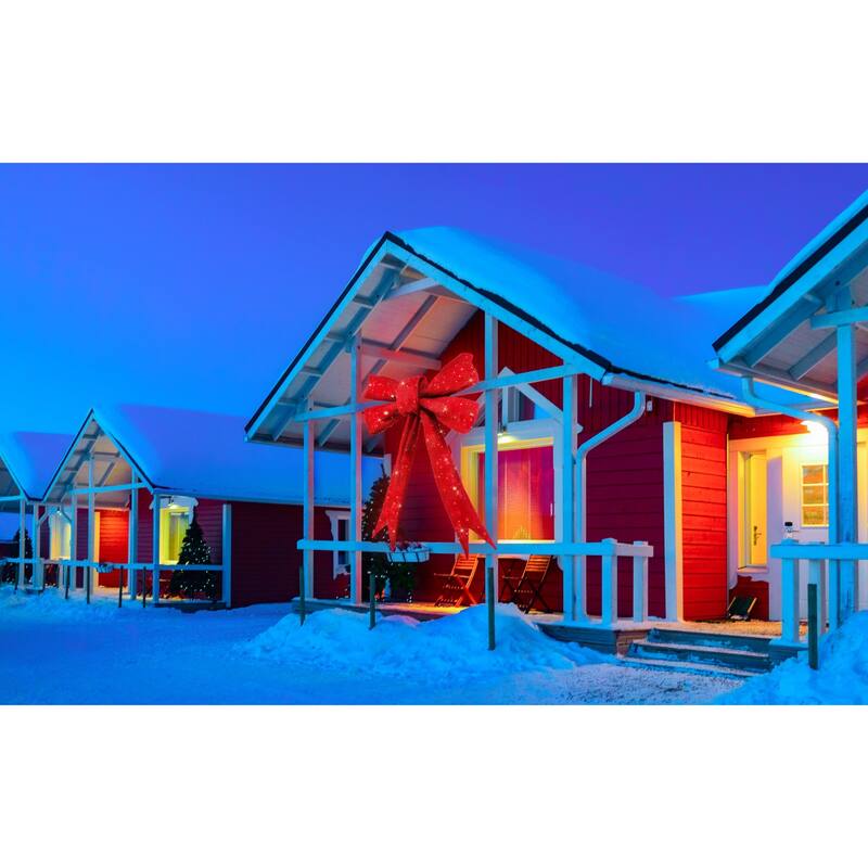 LED Lighted Bow Christmas Outdoor Wall Decoration - 82.75" - Red