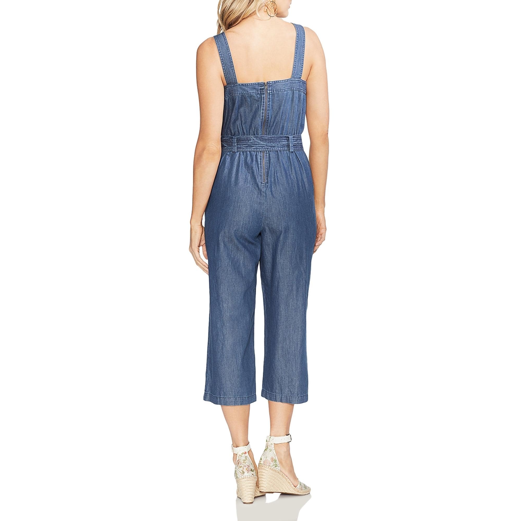 vince camuto denim jumpsuit