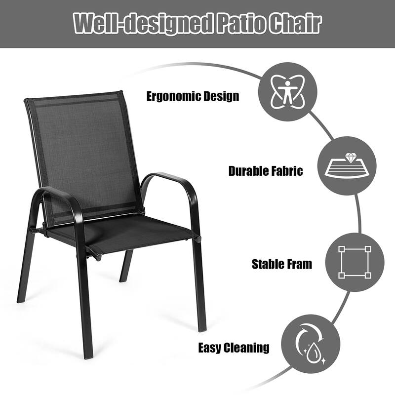 Costway 4PCS Patio Chairs Garden Deck Yard with Armrest - See Details