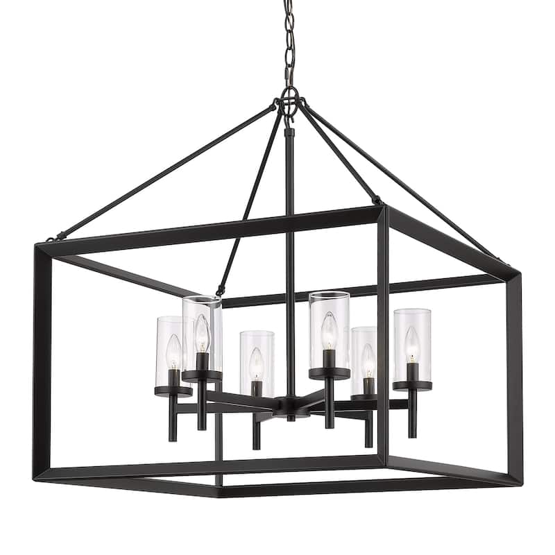 Smyth 6 Light Chandelier - 26.625"x30.75" - 26.625"x30.75" - Matte Black