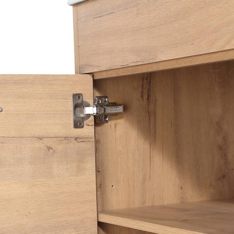 Beingnext 24"/30"/36" Bathroom Vanity with Sink, Freestanding or Floating Bathroom Vanity with 2 Doors and 1 Adjustable Shelf