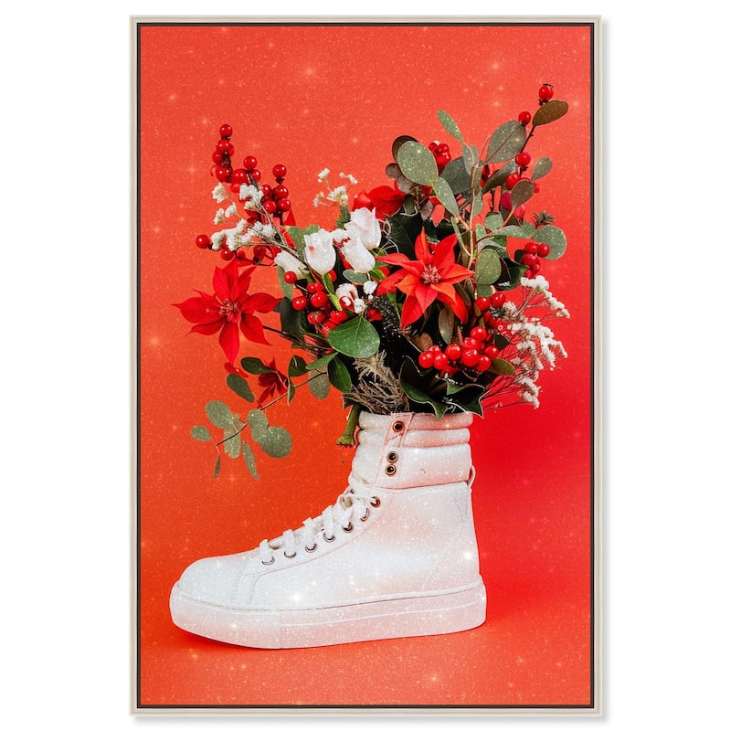 Christmas Sneaker Canvas by Art Remedy - Silver - 20" x 30"