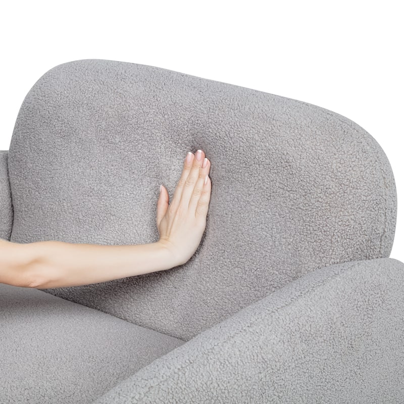 Minimalist Single Sofa Chair Accent Chair with Armrests, Armchair Lounge Chair Gray Leisure Chair Reading Chair