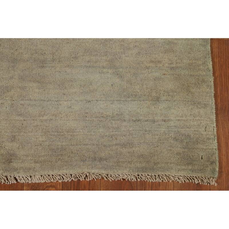 Modern Gabbeh Oriental Foyer Rug Stripe Hand-Knotted Wool Carpet - 3'3"x 5'1"