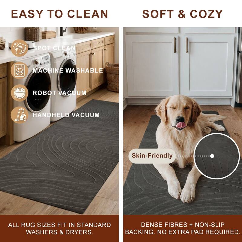 ECARPETGALLERY Somos Modern Machine Washable Area Rug