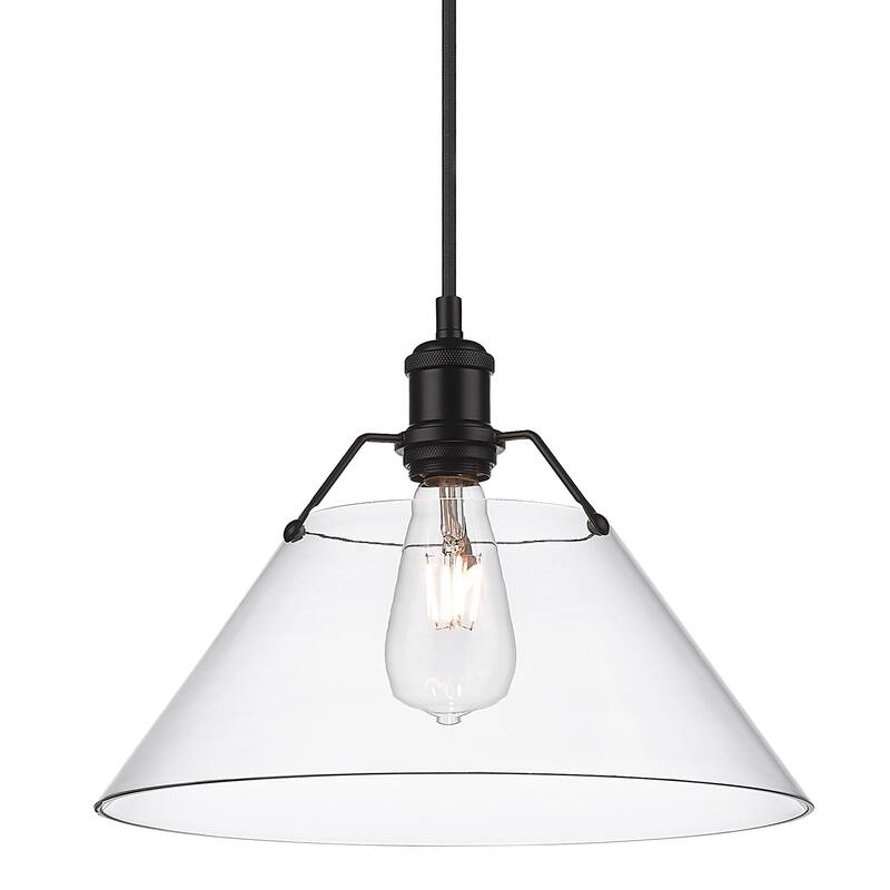 Orwell Large Pendant - Matte Black with Clear Glass