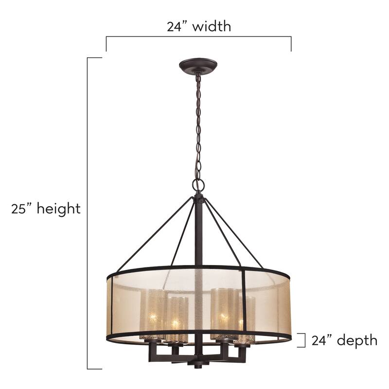 Diffusion 24-inch Wide 4-Light Chandelier in Oil Rubbed Bronze