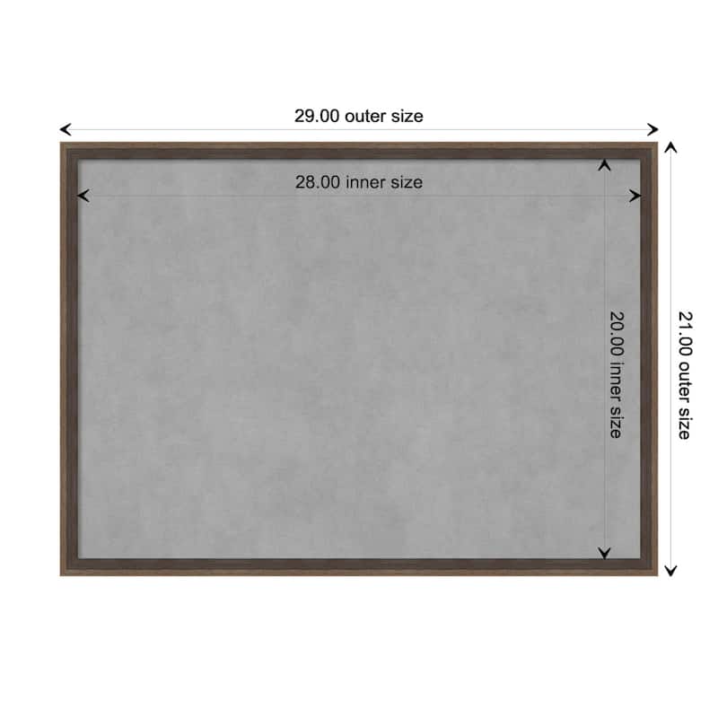 Amanti Art Hardwood Wedge Mocha Framed Magnetic Board - Board Size 28x20