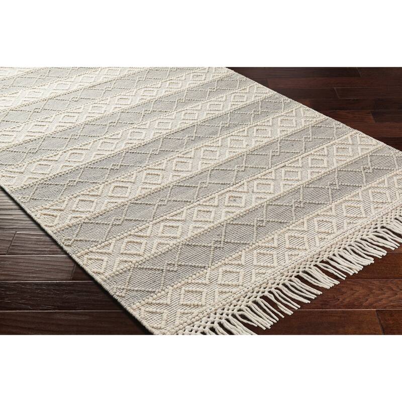 Livabliss Kohath Bohemian Stripe Wool & Jute Area Rug