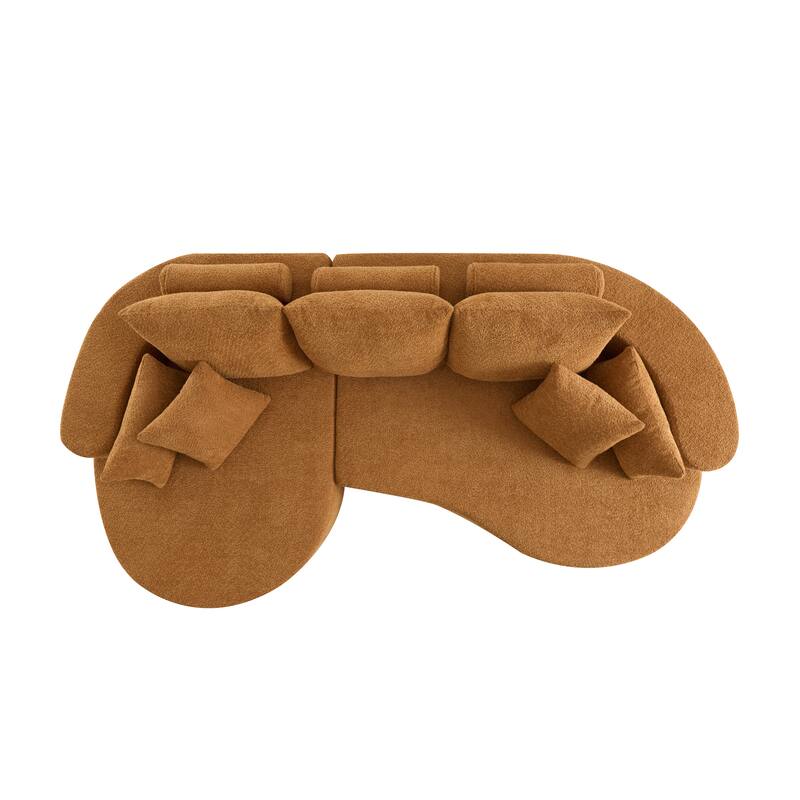 Christopher Knight Home - 106'' Cloud Curved Sectional Sofa with Right Chaise Lounge and Ultra-Soft Foam Comfort