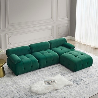 Modular Sectional Sofa,Button Tufted Designed and DIY Combination - Bed