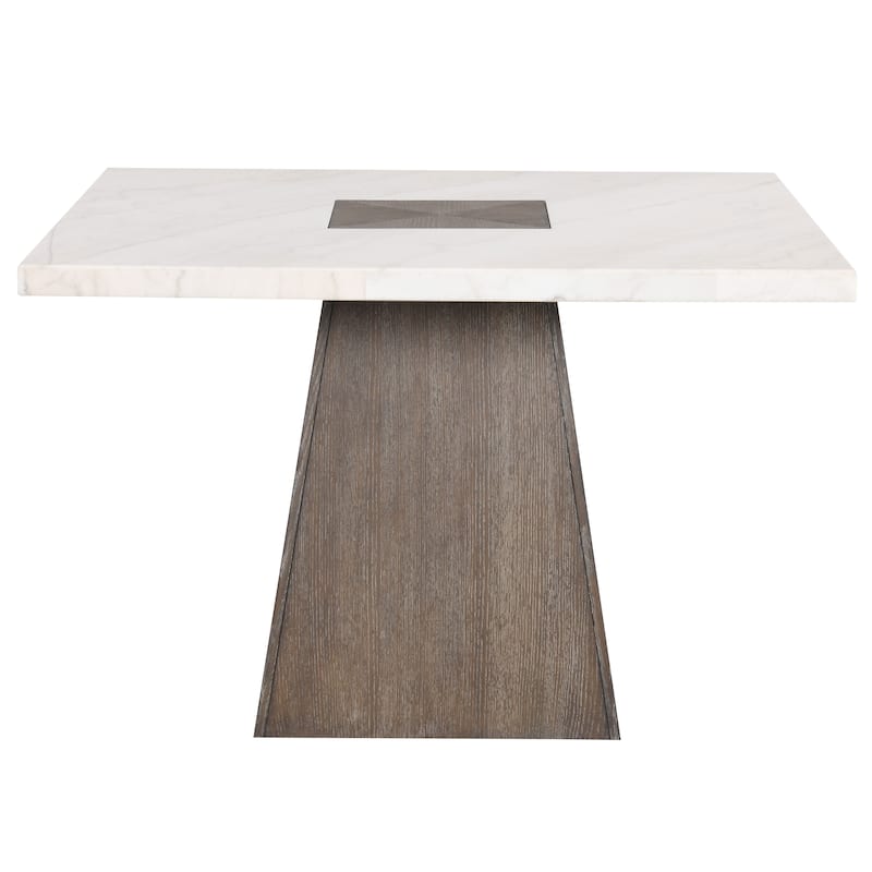 Furniture of America Evangeline Modern Dark Walnut Genuine Marble Top 54-inch Square Counter Height Dining Table