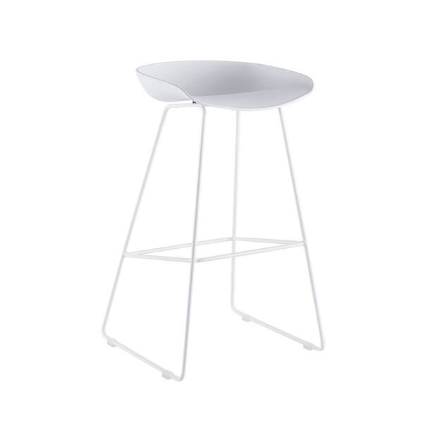 Porthos Home Aaro Plastic Bar Stools with Iron Sled Legs Set of 2 On