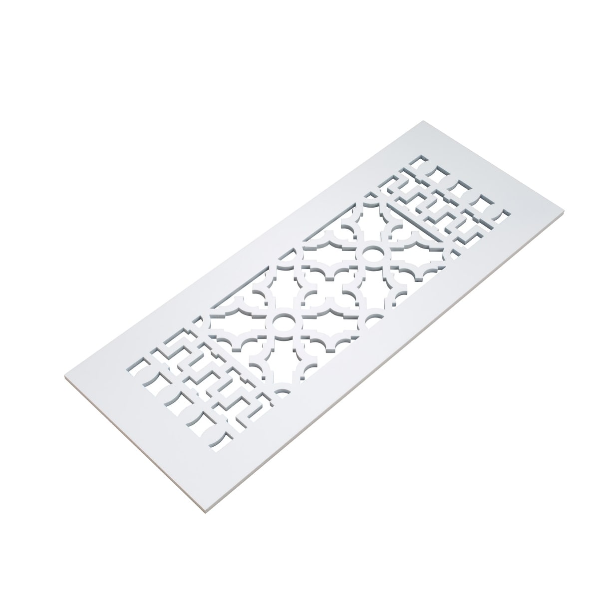 Reggio Registers 814-AWNH Scroll 6" x 12" Aluminum Floor Grille - White Cast Aluminum